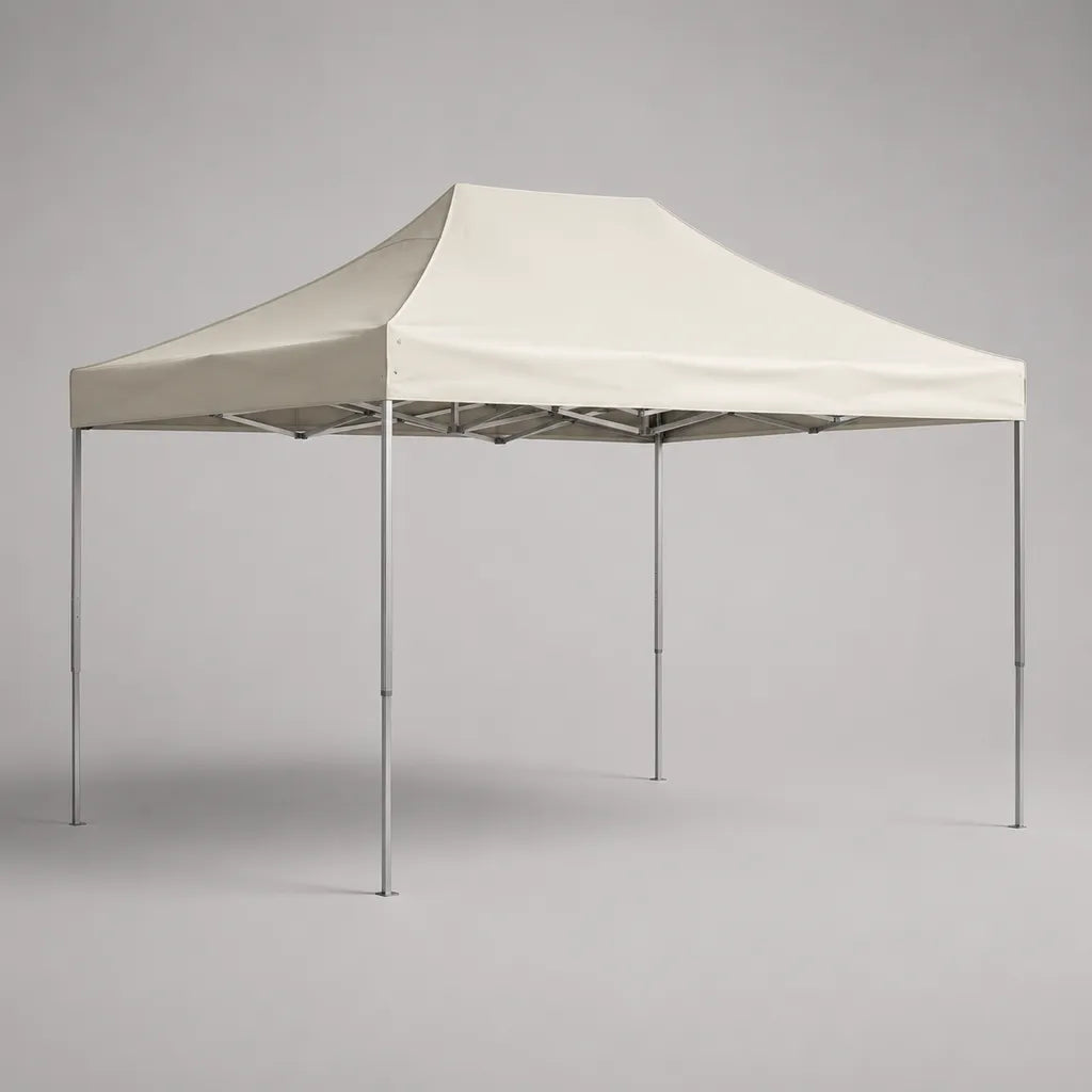 Faltpavillon 3 × 6 m mit PVC-beschichtetem Polyesterdach und verzinktem Stahlgestell, Weiß, 600 × 300 × 270 cm