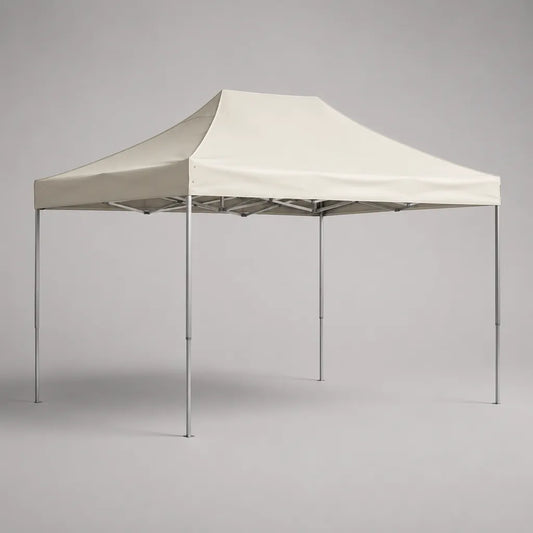 Faltpavillon 3 × 6 m mit PVC-beschichtetem Polyesterdach und verzinktem Stahlgestell, Weiß, 600 × 300 × 270 cm