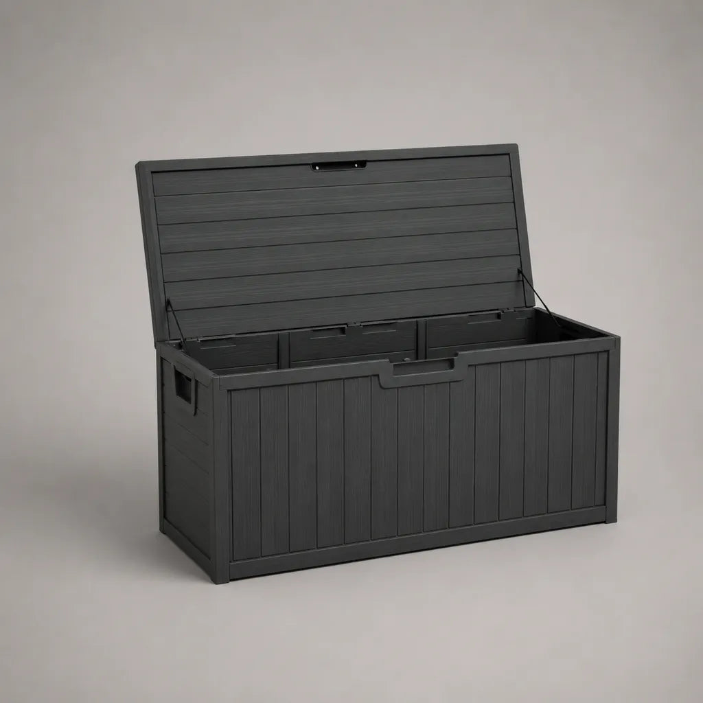 Garten-Aufbewahrungsbox mit Deckel aus PP, 300 l, Anthrazit, 120 × 55 × 60 cm